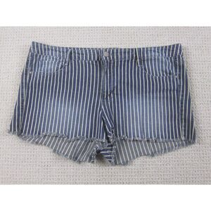 Kardashian Jean Shorts Womens 18 Blue Striped Premium Denim Kourtney Short